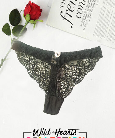 BENOTTI Feminine Black Floral Lace Thong(SOLD OUT)