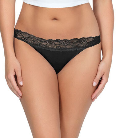 Black Trim Lace Thong