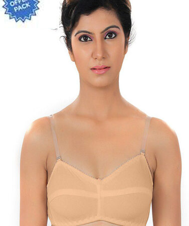 ♥Cool Creamy Transparent Strap Bra(Pk Of 2)