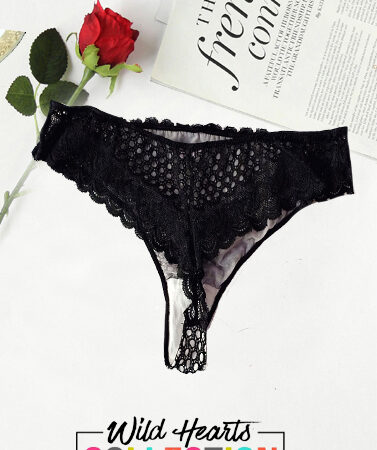 Hot Mesh Black Lace Thong Panty