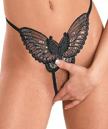 LEG AVENUE Butterfly Shaped Open Crotch G-String(sold out)