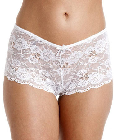 M&S White Lace French Knicker Boxer Boyshorts Brief
