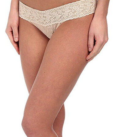 No Secret Light Cream V Shape Lace Waistband Thong Panty