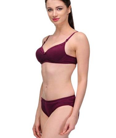 "Pure" Cotton Purple Bra Panty Set