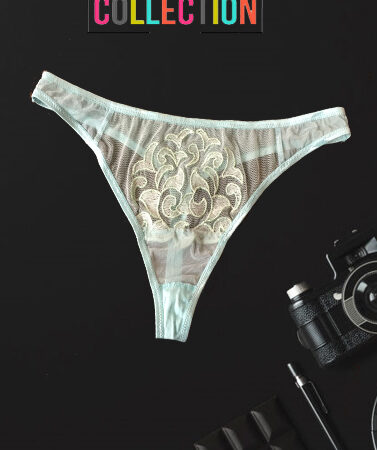 Ready To Play Blue Blush See Through Lace Thong