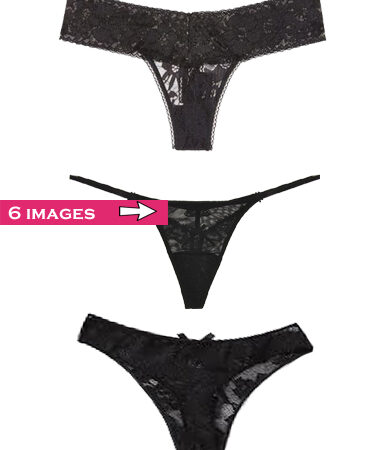 Lace Mesh Thong Panties