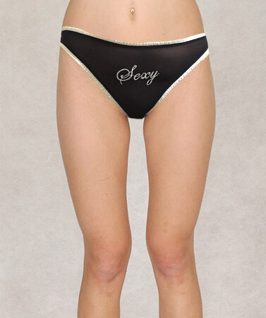 Solell "Sexy" Printed Black Net New Thong