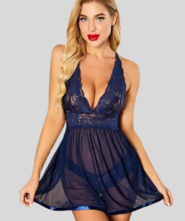 Lacy Elegance Strap Babydoll Nightwear