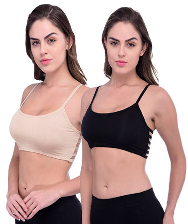 "Sexy" Pack Of 2 Sexy Back Stripe Bralette Bra