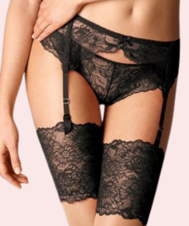 Seductive & Sultry Black Lace Garter Belt