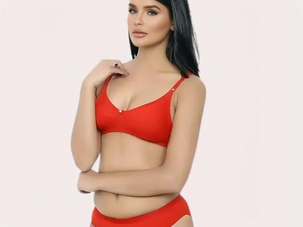 FD Organic Cotton Bra Set – Red | Soft, Skin-Friendly & All-Day Comfort